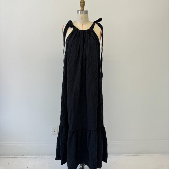 & Other Stories Tiered Hem Maxi Dress with Gathered Tie Neck and Keyhole Back - Picture 4 of 11